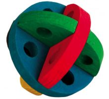 Drevený farebný loptičku na hranie a maškrty 8 cm