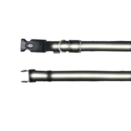 Flash - svietiace nylonový obojok XS-S 23-34cm / 20mm čierny