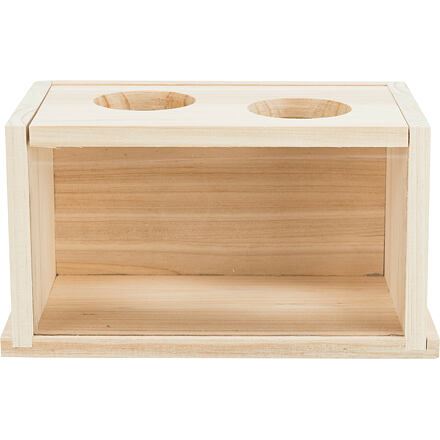 Pieskový kúpeľ, pre myši / škrečky, drevená, 22 x 12 x 12 cm