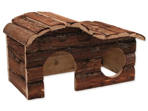 Domček SMALL ANIMAL Kaskada drevený s kôrou 31 x 19 x 19 cm 1ks