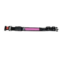 LED nylonový obojok ružový s USB nabíjaním
