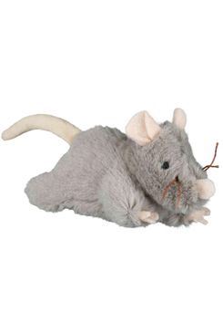 Hračka mačka Myš šedá plyšová robustná 15cm 1ks TR
