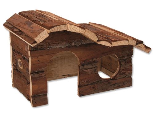 Domček SMALL ANIMAL Kaskada drevený s kôrou 26,5 x 16 x 13,5 cm 1ks