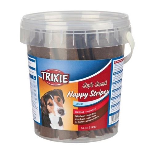 Soft Snack Happy Stripes - hovädzie pásky, kýblik 500g