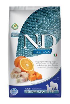 N & D OCEAN DOG GF Adult M / L Codfish & Pumpkin & Orange