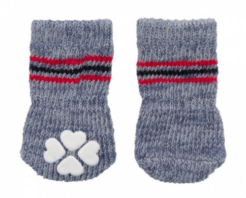 Protišmykové šedé ponožky, 2 ks pre psov