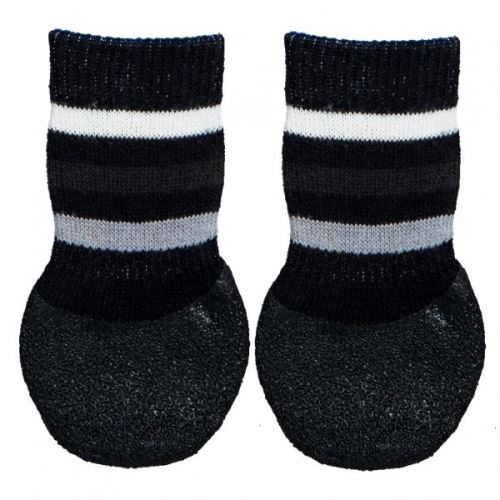 Protišmykové ponožky čierne, 2 ks pre psov bavlna / lycra
