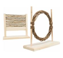Agility set pre hlodavce - prekážka, kruh, drevo / prútie, 28 × 26 × 12 cm