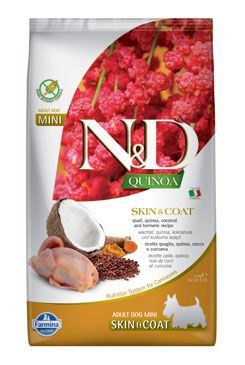 N & D Quinoa DOG Skin & Coat Quail & Coconut Mini 2,5kg