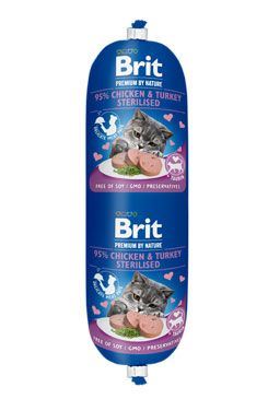 Brit Premium Cat by Nature Sausage Ch &amp; T Sterilised180g