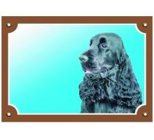 Farebná ceduľka Pozor pes Anglický koker čierny