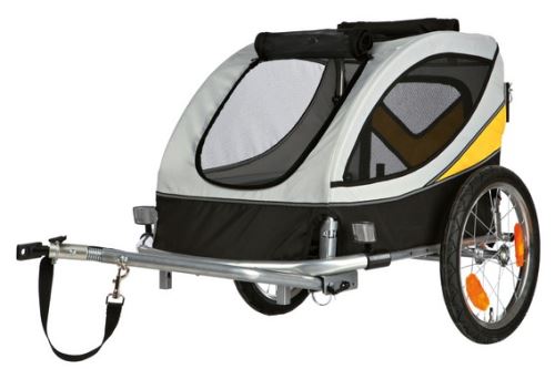 Vozík za bicykel L 58x57x85cm do 40 kg šedo / žlto / čierny