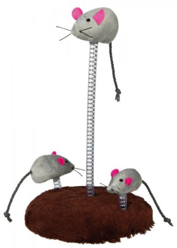 Myší rodinka na pružině 15 x 22 cm