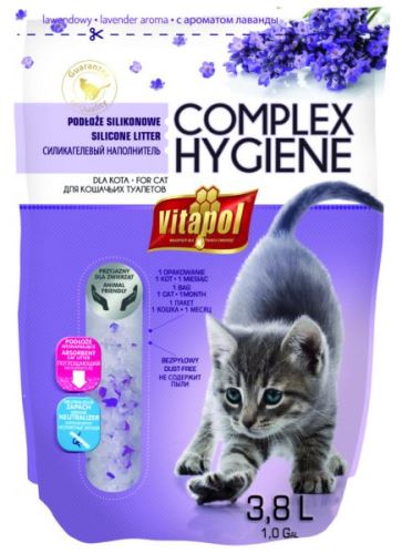 VITAPOL silicagel s levanduľou COMPLEX Hygiene pre mačky 3,8l