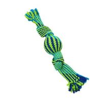 Hračka pes BUSTER Pískacie lano s balónikom modrá / zelená