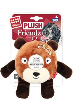 Hračka pes GiGwi Plush Friendz medveď s gumovým krúžk