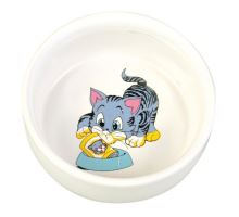 Keramická miska, maľovaná, motív mačka 300ml/11cm