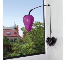 Bláznivá myš s prísavkou na okno, 3 vymeniteľné hračky 12 cm