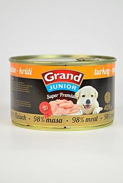 GRAND konzerva Superpremium Junior pes morčacie 405g