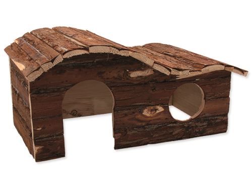 Domček SMALL ANIMAL Kaskada drevený s kôrou 43 x 28 x 22 cm 1ks