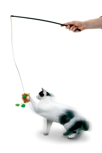 Karlie Hračka škádlítko pre mačky s krtkom vydávajúce zvuk a Catnipom 50cm