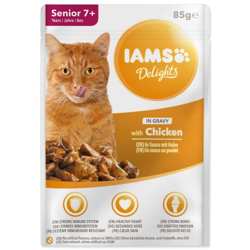 IAMS cat senior delights chicken in gravy 85g kapsička