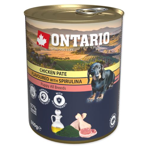 ONTARIO Puppy Chicken Pate Flavoured With Spirulina And Salmon Oil