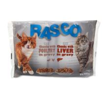 RASCO Cat Multipack s hydinou / s pečeňou 4 x 100g 400g