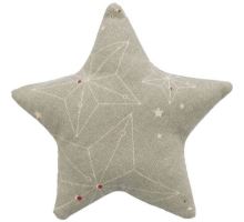 Xmas STAR - vánoční hvězda polštářek, s catnipem, 10 cm, béžová